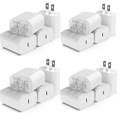LOT of 12 USB-C 20W Fast Charge Cube Wall Power Adapter for Apple iPhone Pro Max
