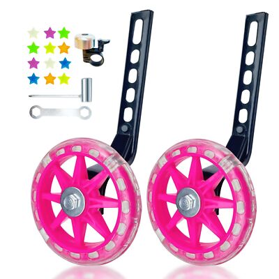 Bike Training Wheels Flash Mute Big Wheel Compatible for 12 14 16 18 20 Inch Sin