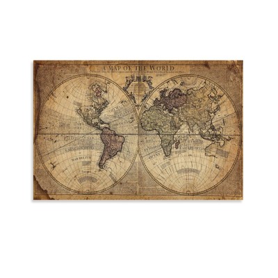 world map vintage globe Canvas Wall Art Poster Picture Print Decoration