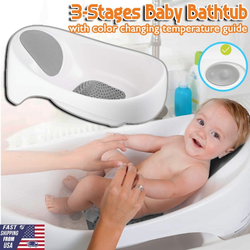 3 Stages Baby Bathtub Newborn Infant Toddler Bathtubs Non Slip Baby Bathtub Seat