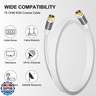 Tiierzon RG6 Coaxial Cable 25FT，Low Loss High Speed Coax Cable Cord Extender for HD TV, Dish, Satellite, Antenna, TV Cable (White, 25FT)