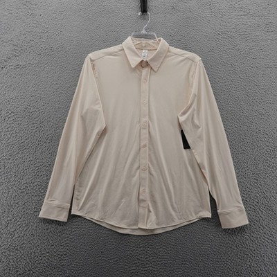 90 Degree Reflex Mens Phoenix Button Down Shirt Medium Crystal Gray NWT