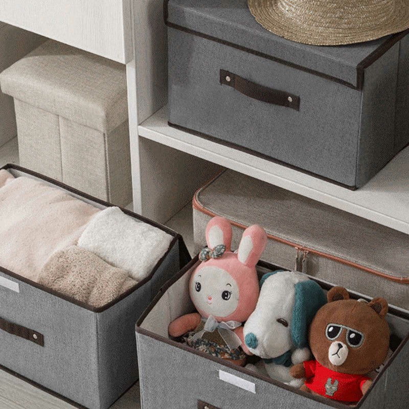 3er Set Aufbewahrungsbox Faltkiste Regalkorb Stoff Faltbar Organizer