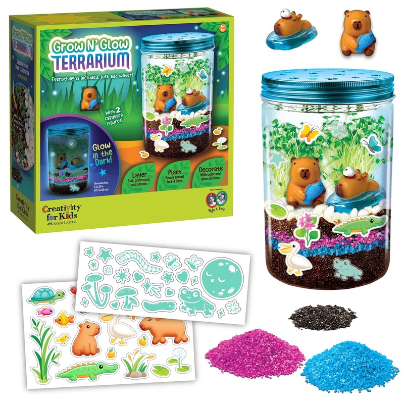 Grow 'N Glow Capybara Terrarium Kit for Kids - Educational Sci...