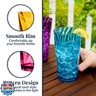 US Acrylic Optix Plastic Reusable Drinking Glasses (Set of 8) 20oz Water Cups in Jewel Tone Colors | BPA-Free Tumblers, Made in USA | Top-Rack Dishwasher Safe