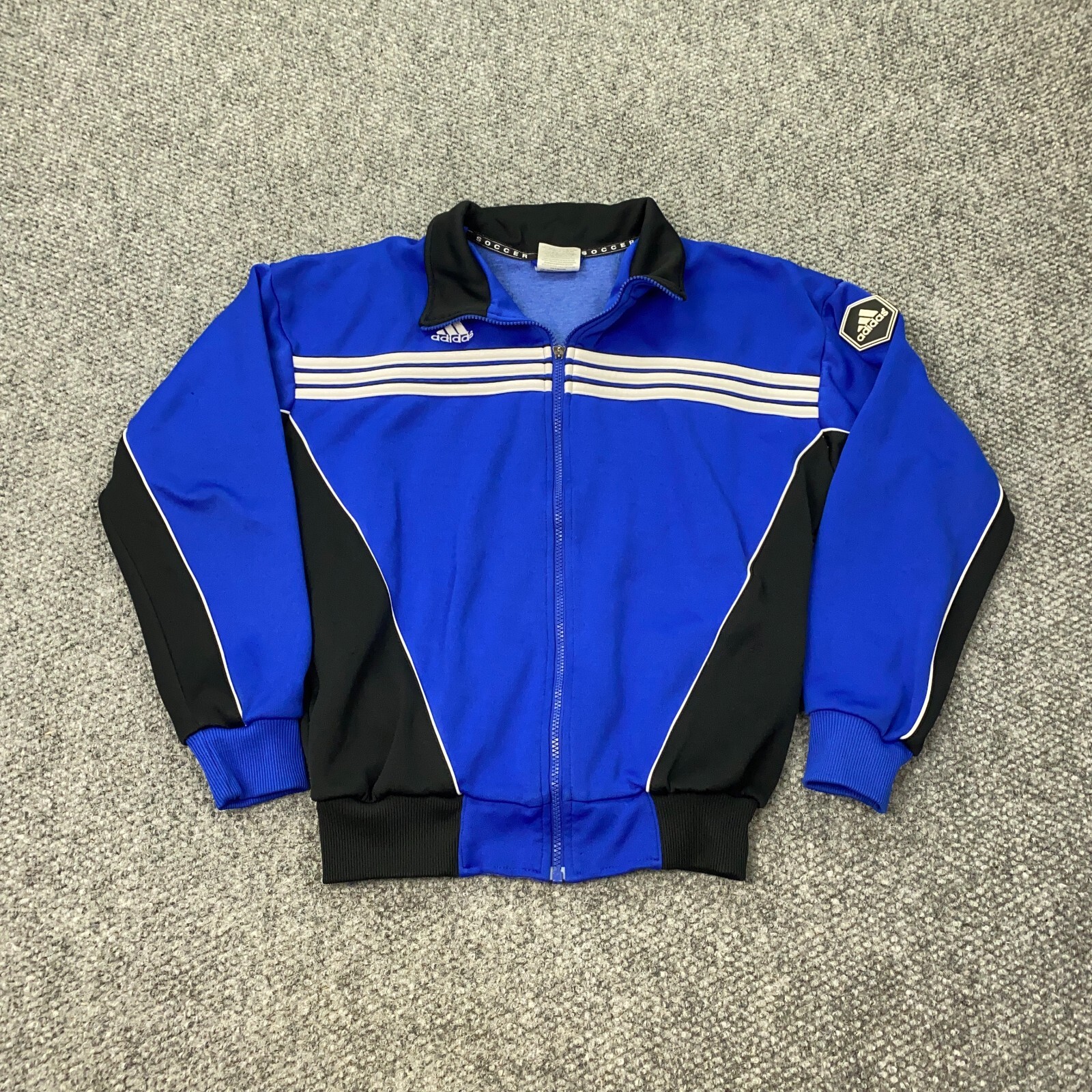 トップス 90's old adidas track jacket archive y2k Adidas Vintage 90's Track Jacket Black & Blue White Stripes