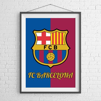 BARCELONA FC CLUB BADGE FOOTBALL SOCCER POSTER PICTURE PRINT