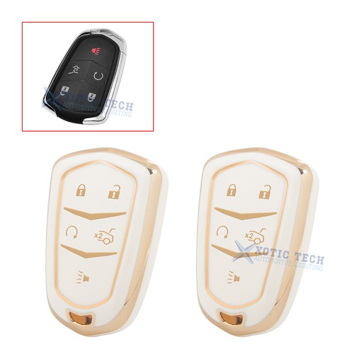 2X Full Protect Keyless Key Holder Fob For Cadillac CT6 XT5 XTS SRX CTS 5-Button