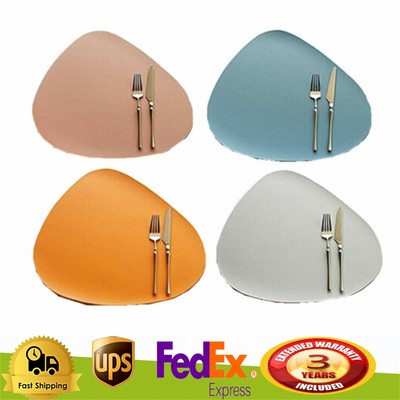 17.7'' x 14.37'' placemats table mat wipeable washable oval for kitchen table 4x