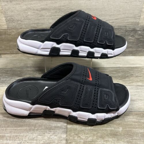 Nike Air More Uptempo Slides Men's 8 Black White Red Sandal Nike Air More Uptempo Slides Men's 8 Black White Red Sandal