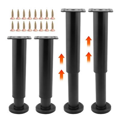 4 Pcs Adjustable Height Bed Support LegsCabinet LegsFurniture Retractable Cab...