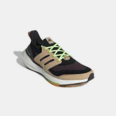 Men's Adidas UltraBoost 21 Running Shoes Black / Brown / Green Sz 9.5 GX5254