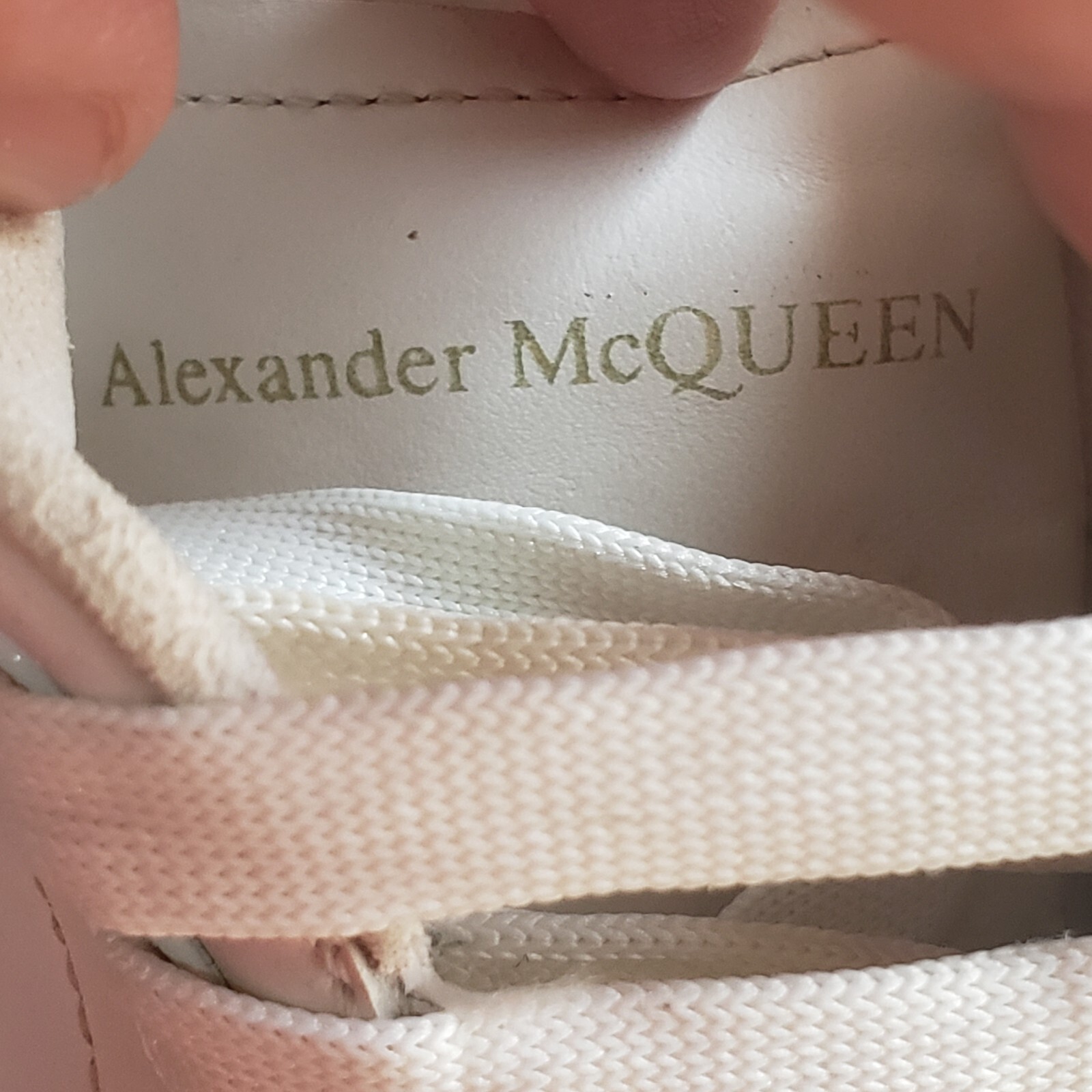 Alexander McQueen Lerry White Leather Shoes logo Trainers Sneakers US 10 EU 43