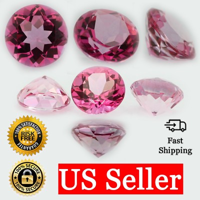 Loose Round Cut Genuine Natural Pink Topaz Stone Single October Birthstone Shape