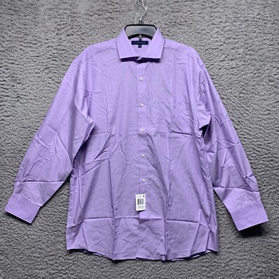 Tommy Hilfiger Shirt Mens  Purple Chambray 16 32 33 Long Sleeve Button Up Pocket