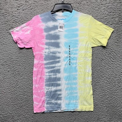 Liquid Blue T Shirt Womens Small Pastel Tie-Dye Basic Tee Short Sleeve Crew Neck