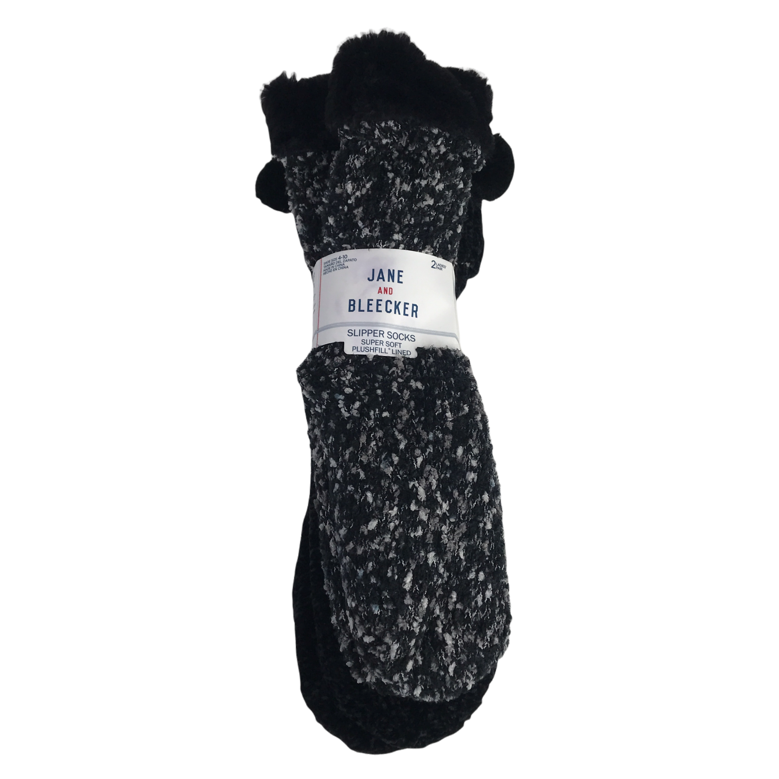 Womens Size 4-10 Black Super Soft Plushfill 2 Pair