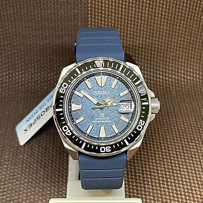 Pre-owned Seiko Prospex Srpf79k1 Blue King Samurai Save The Ocean Edition Men Sport Watch