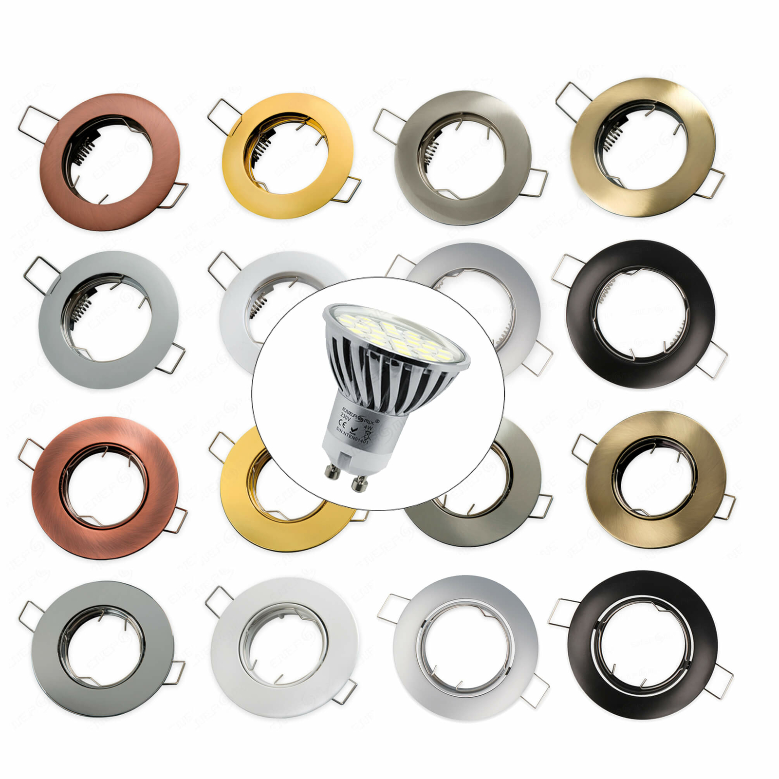 Einbaustrahler-Set In Patina-Optik – Mit GU10 LED-Lampe (4 W, Warmweiß) & Fassung, Ø 85/55 Mm
