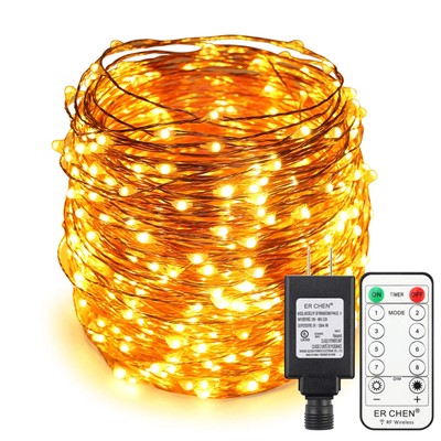 ErChen Copper Wire Led String Lights, Plug in 165ft 50M 500 Led Fairy Lights ...