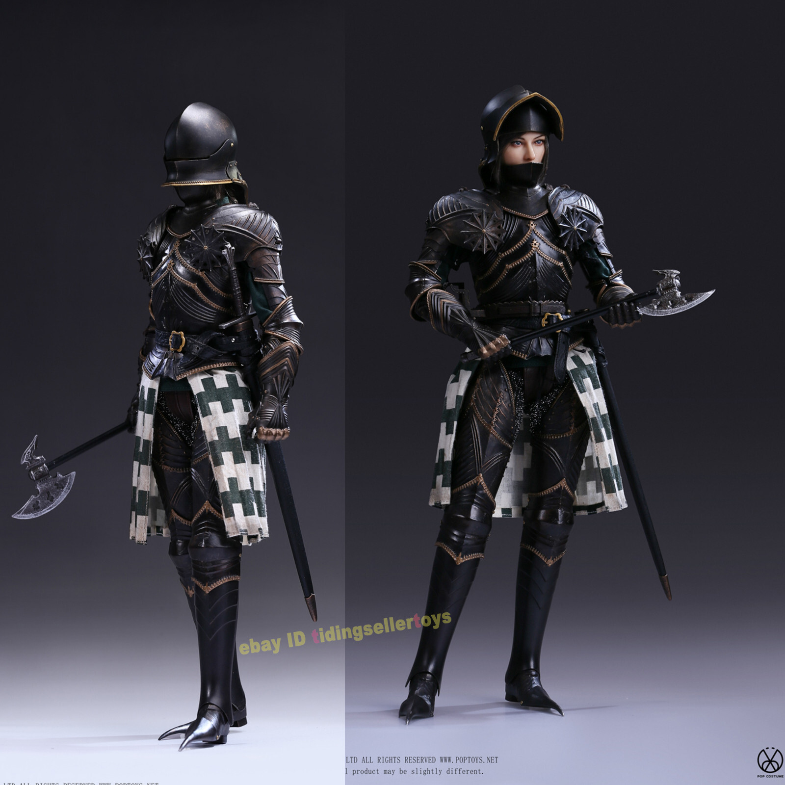 POPTOYS Era of Europa War Female Gothic Knight Black Armor 1