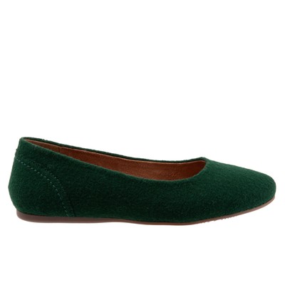 Женские зеленые узкие замшевые балетки на плоской подошве Softwalk Shiraz S2160-335 11