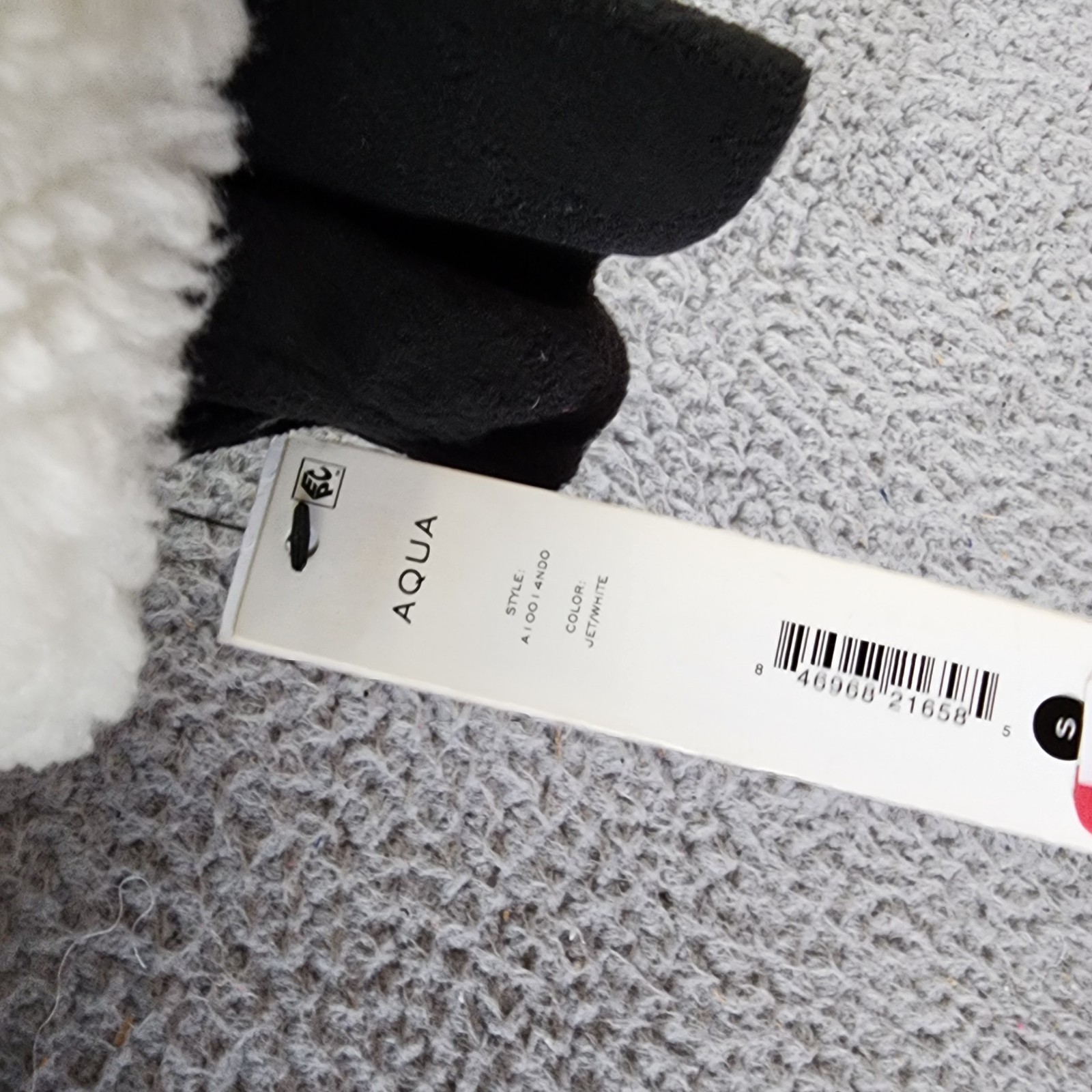 AQUA Jane Down Fur Trim Puffer Jacket Women's S Jet/White Snap/Zip Closure L/S - Picture 7 of 14