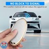 QBUC for Hyundai Key Fob Cover with Key Chain, Upper Leather + Soft TPU Car Key Case for Hyundai Ioniq 6 Grandeur GN7 KONA Elanrtra Santa Fe Tucson (2023-2025) Sonata (White, 7 Buttons)