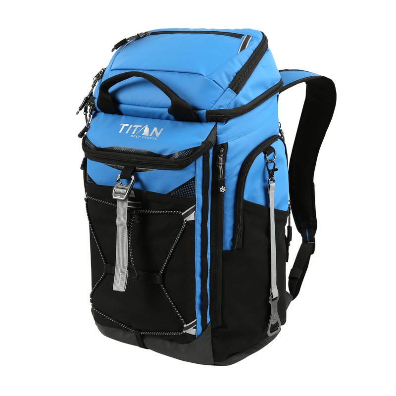 Titan Deep Freeze 26 Can Backpack Cooler, Beach, Camping, Blue, Black, Gray, NEW