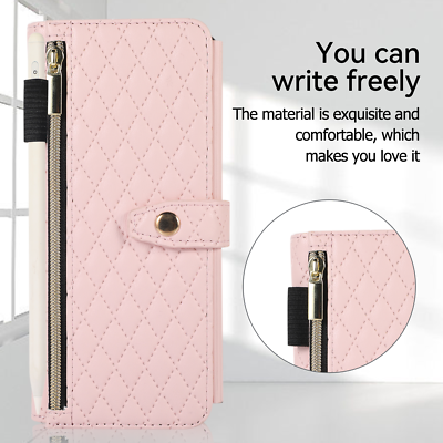 For Samsung Galaxy Z Fold 5/ 4/3 Crossbody Leather Zipper Wallet Case for Women