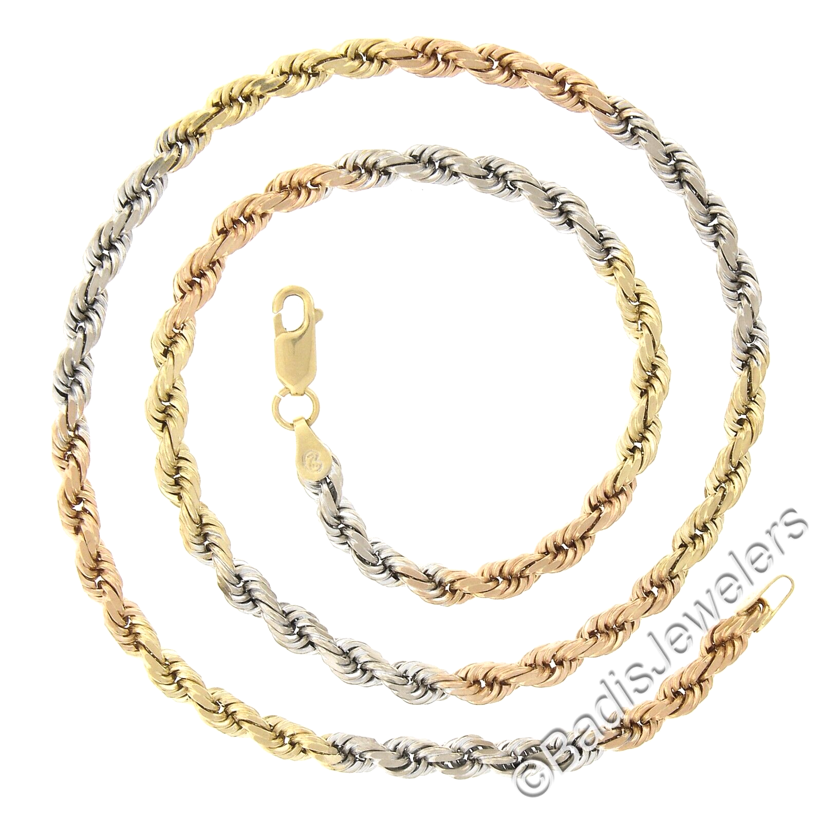 Solid 14k Tri Color Gold 18