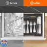 Lifewit Silverware Drawer Organizer, Expandable Utensil Tray for Kitchen, BPA Free Flatware and Cutlery Holder, Adjustable Plastic Storage for Spoons Forks Knives, 8.5