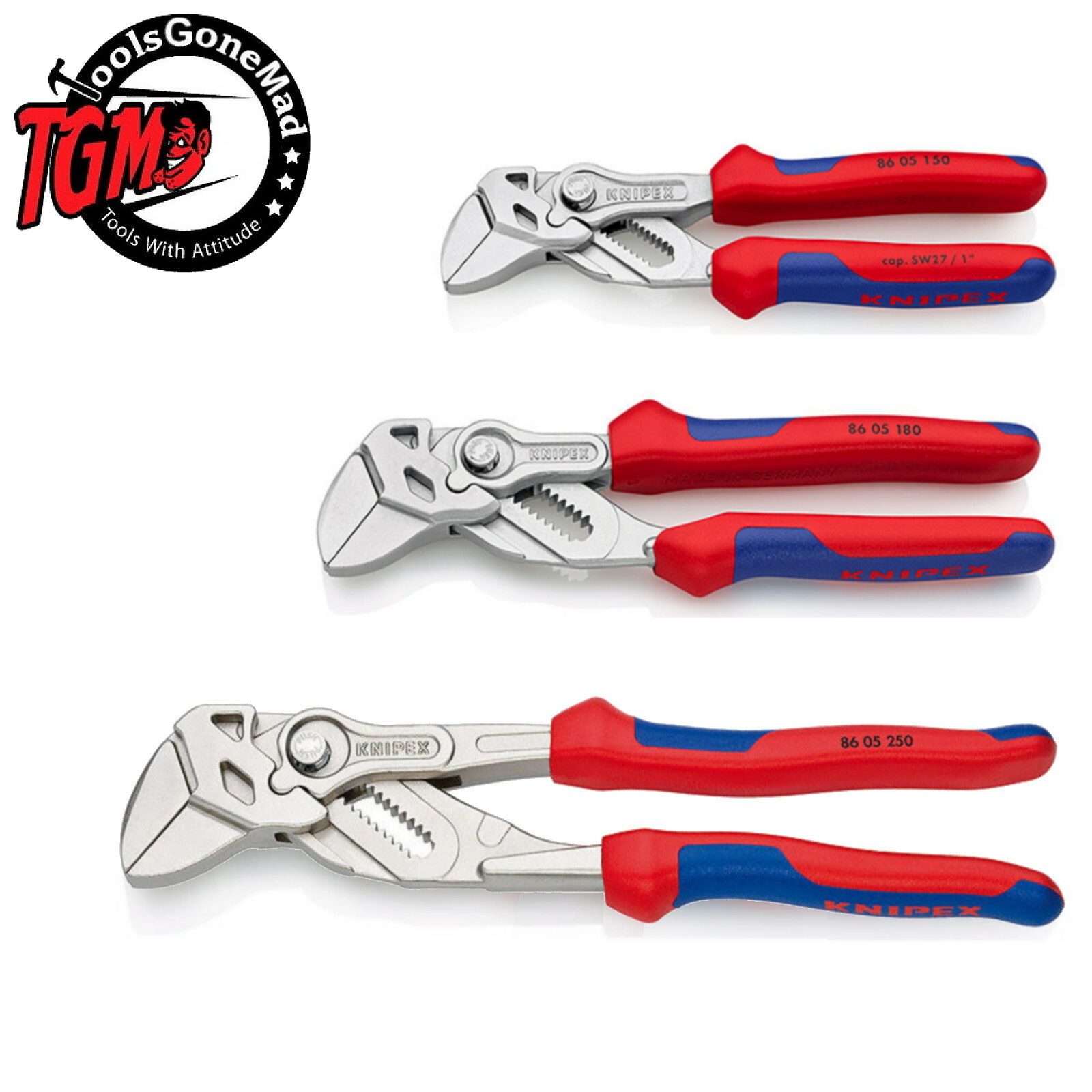 Knipex Adjustable Pliers Wrench Comfort Grip 8605150 8605180 8605250