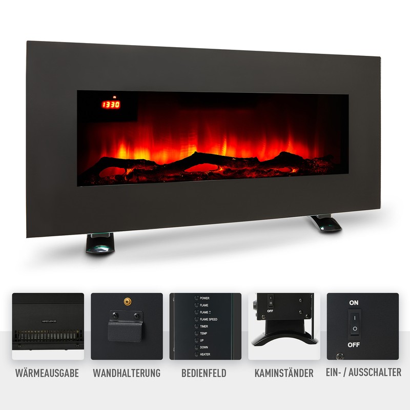 Elektrokamin Wandkamin Standkamin Heizung Ofen Kamin Heizlüfter Wärme