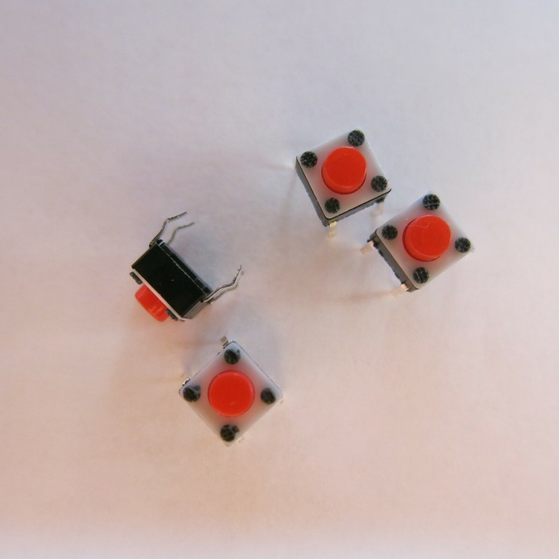 50/100stk SMD 6x6x5mm mikrotaster Druckschalter Drucktaster button Taster rot