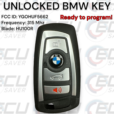   OEM BMW SMART KEY FOB KEYLESS REMOTE YGOHUF5662 4 BUTTTON 315Mhz UNLOCKED  