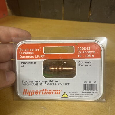 Genuine Hypertherm Electrode 220842 10A 105A Plasma 45XP 65 85 105 HRT 5 Pack