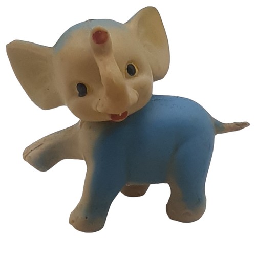 小物 BLUE ELEPHANT Vtg Small Blue Elephant Vinyl Rubber Squeaky Toy NO Squeaker
