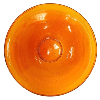 Achla Designs Hand Blown Glass Garden Birdbath with Miniature Stand, Mandarin