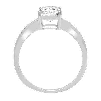 Pre-owned Pucci 1ct Radiant Cut Synthetic Moissanite Wedding Bridal Promise Ring 14k White Gold In White/colorless