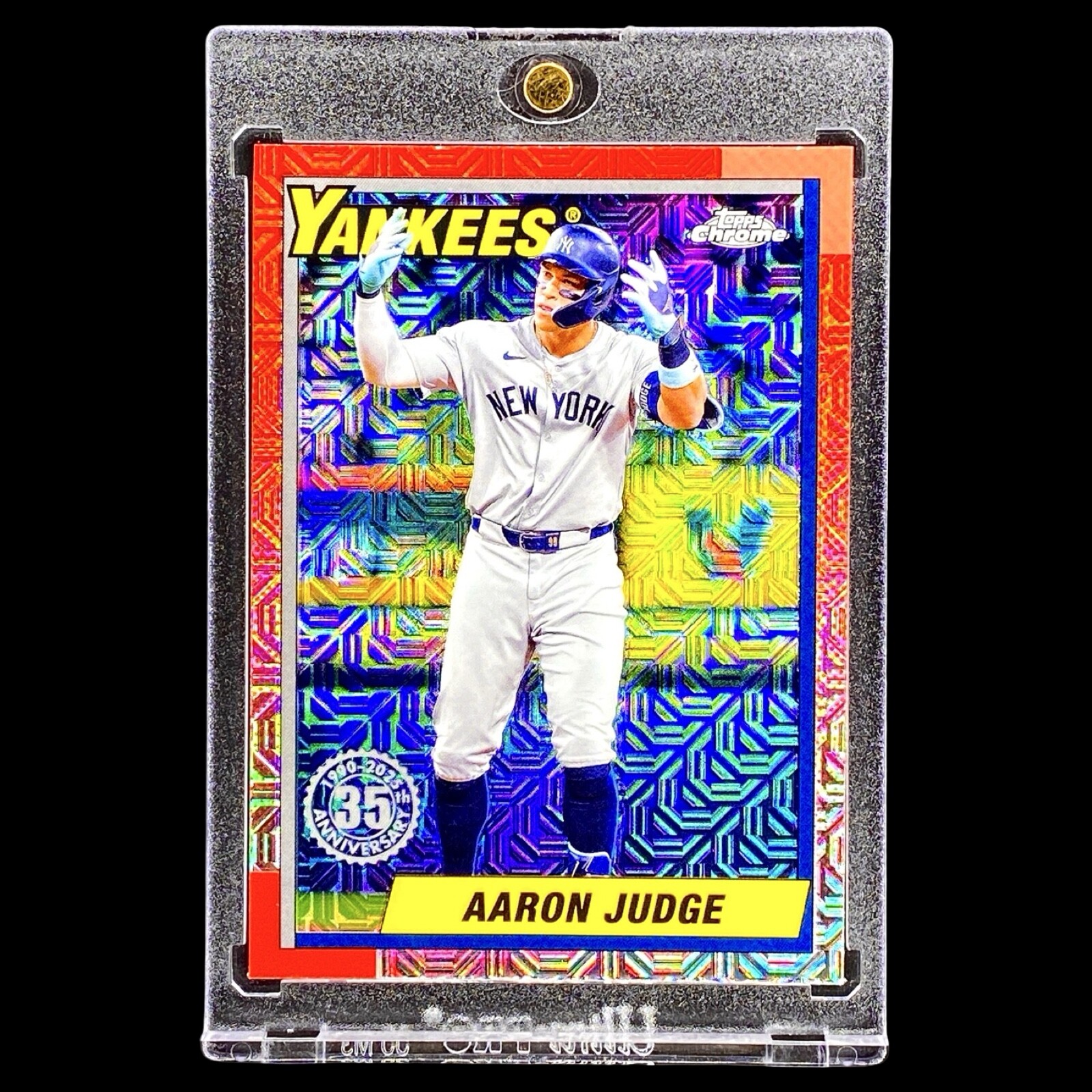 Aaron Judge 35th Anniversary Mojo Refractor SP Chrome Yankees Star w/Holder 🔥