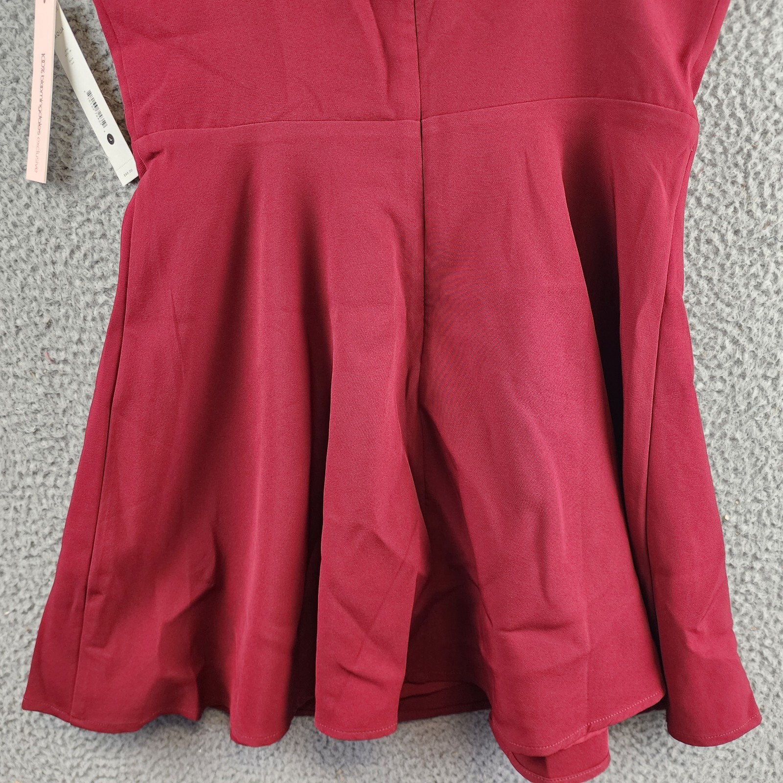 Aqua Crystal Trim Mini Dress Women's Large Wine Sweetheart Neck - Picture 9 of 14