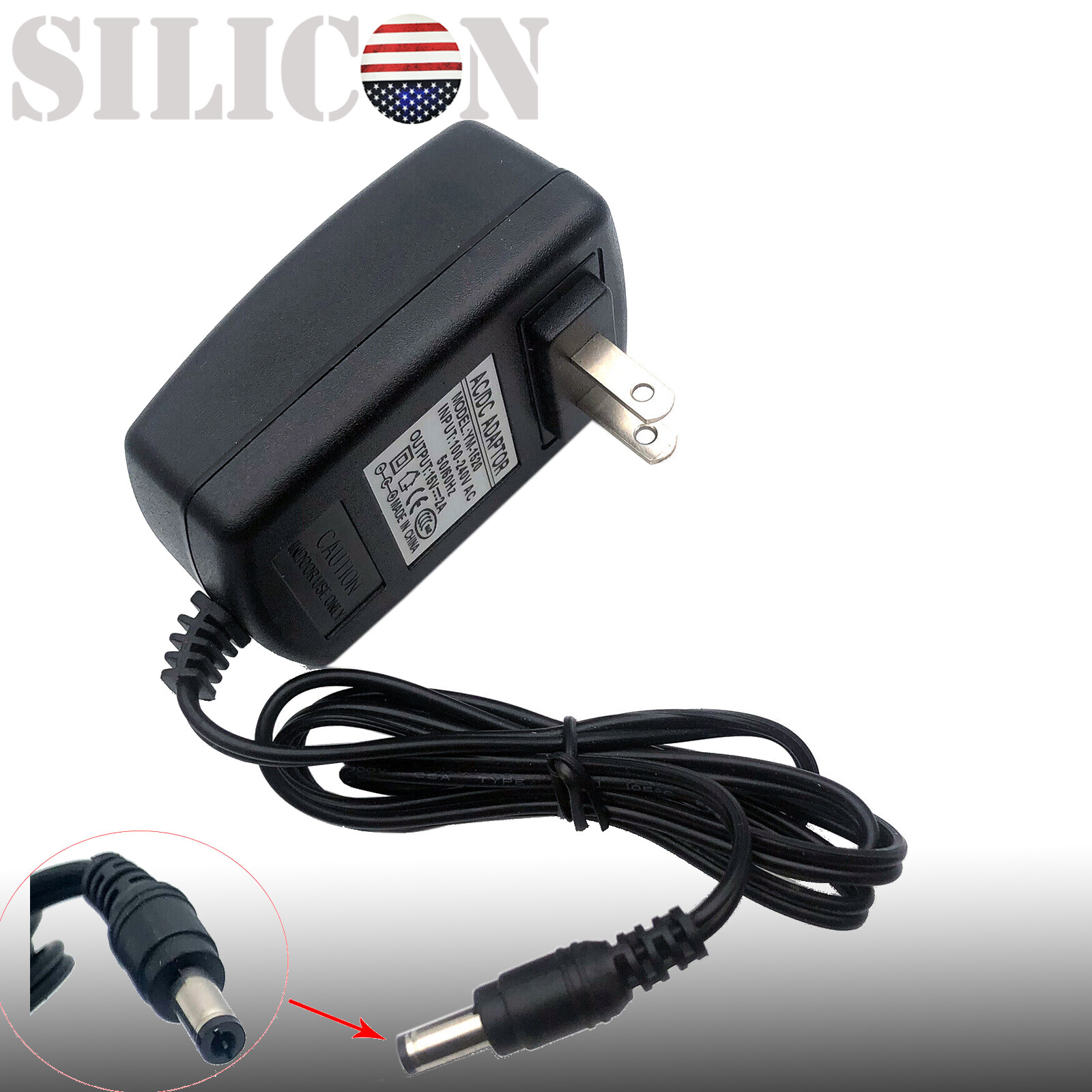 New AC DC 15V 1A / 2A Switching Power Supply Adapter For 100V- 240V AC 50/60Hz
