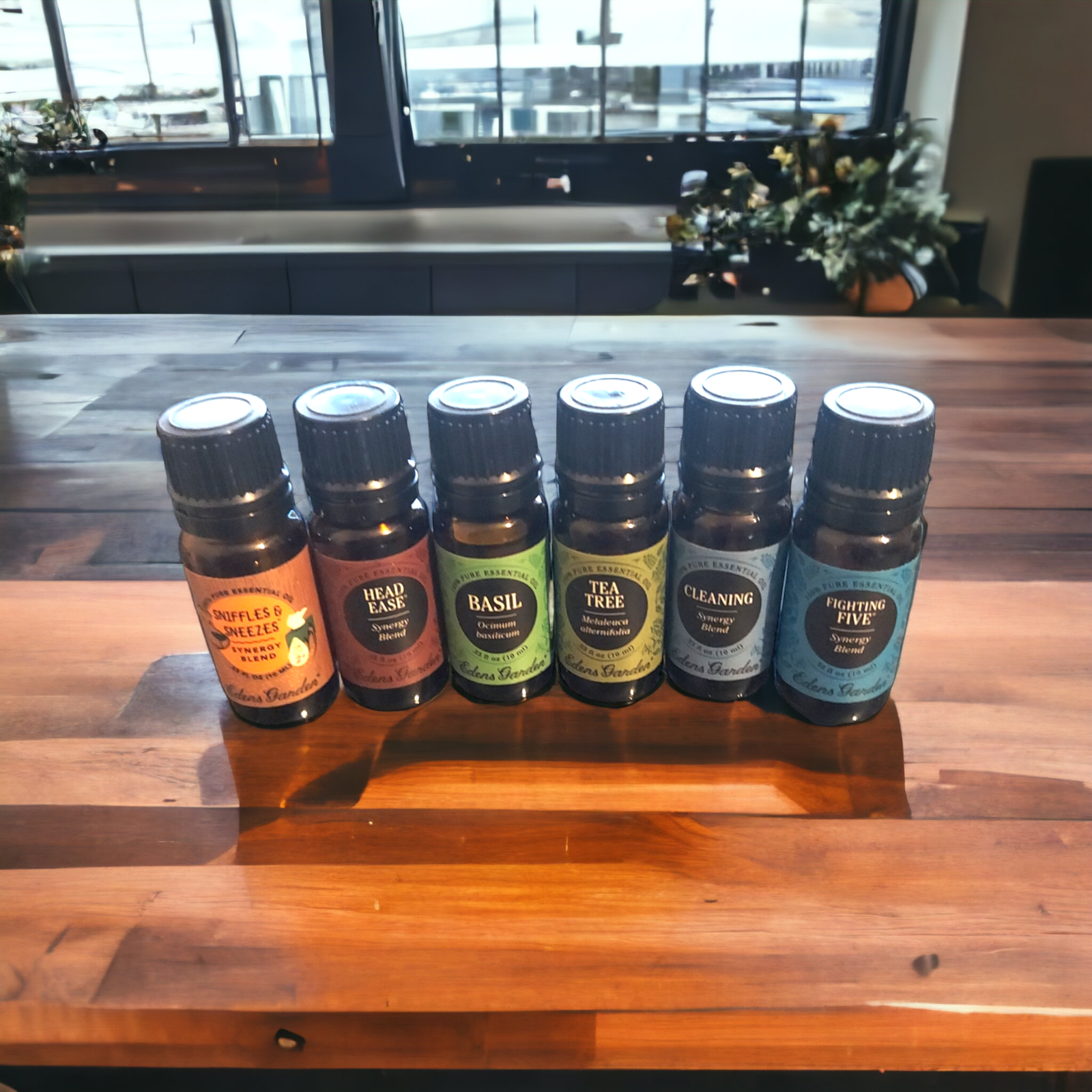 S Edens Garden 6 Bottles Head Ease Basil Sniffles Tea Tree C