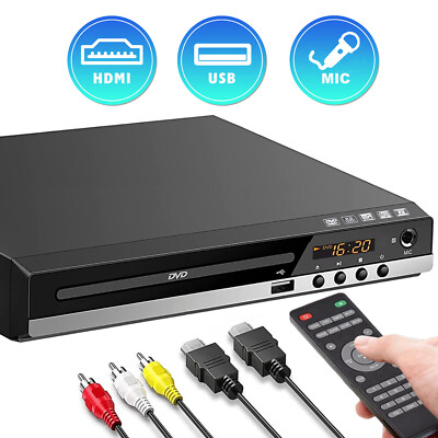 DVD Player All Region Free DVD CD Disc Player HD AV Output Remote Control C1R6