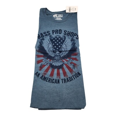Bass Pro Shops An American Tradition T Shirt Short Sleeve Blue Men's Size XXL