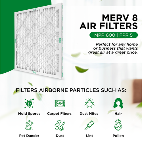 20x23x1 MERV 8 Pleated Air Filters by Mann+Hummel. 4 Pack.