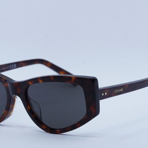 Pre-owned Celine Cl40223f 52a Dark Havana/smoke 56-18-145 Sunglasses In Gray
