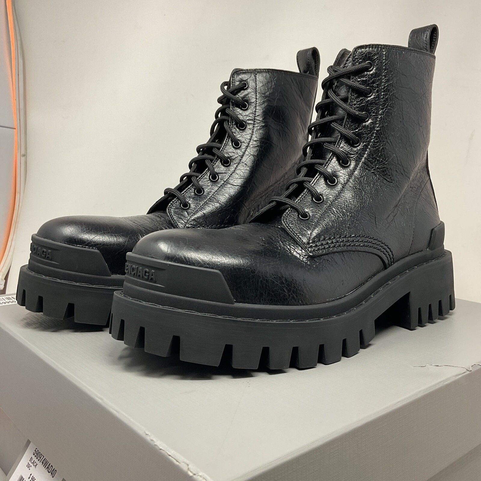 Balenciaga Strike Nylon Combat Booties L20 Black Size 39/US