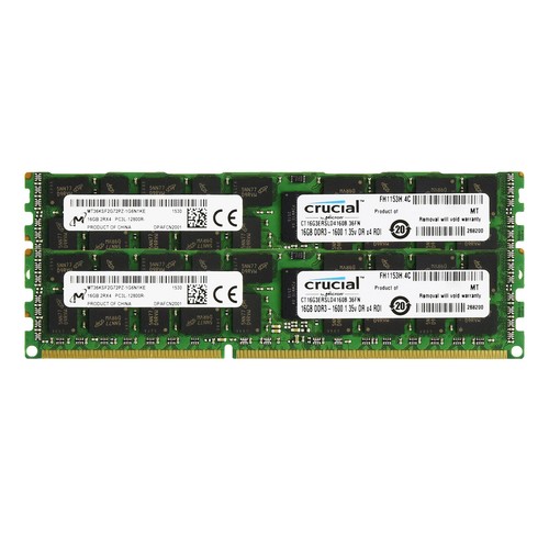 Crucial DDR3 PC3-12800 16GBメモリ2枚32GBサーバー Crucial 32GB (2 x 16GB) ECC Registered DDR3 1600 (PC3 12800